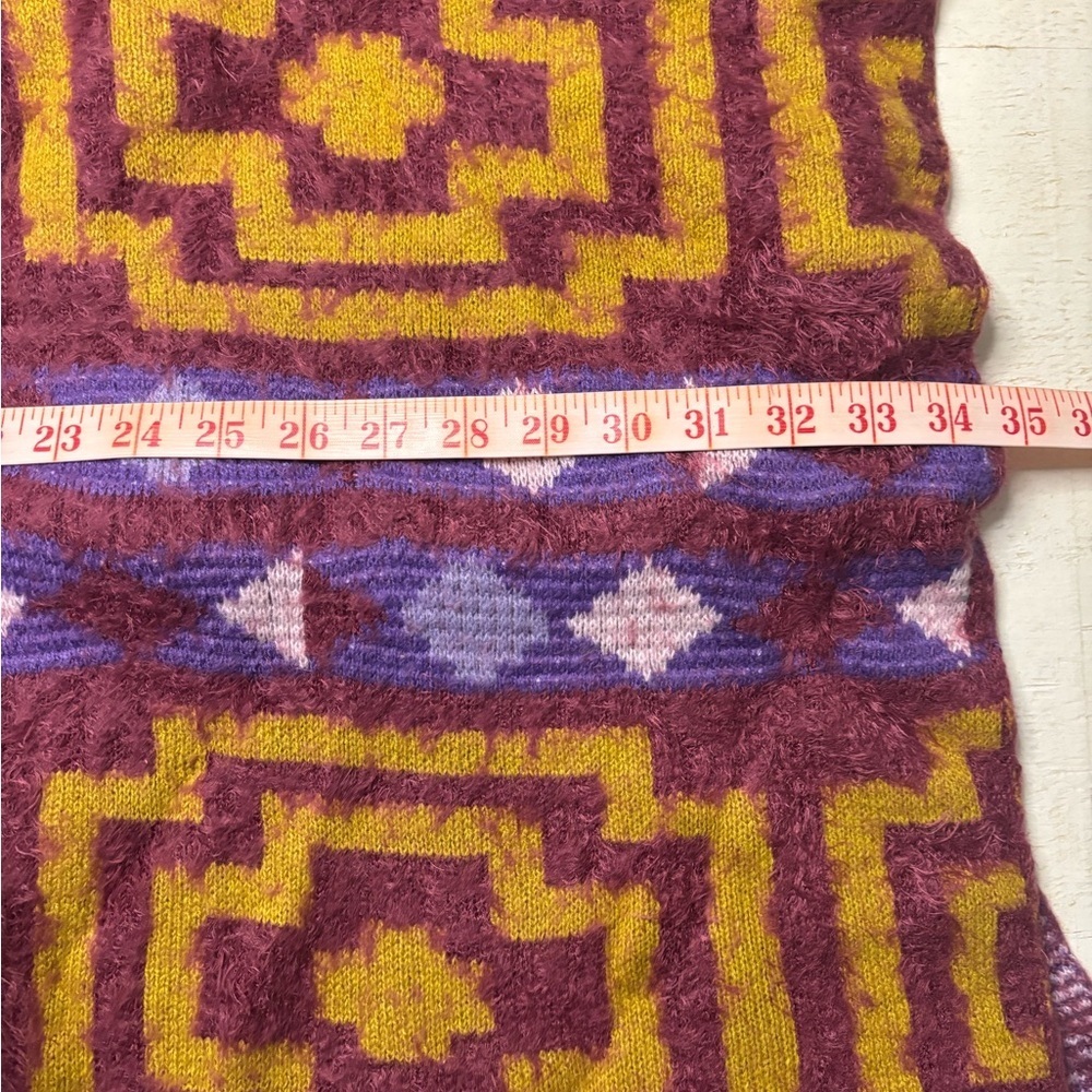 Free People Poncho Diamondback Cozy Sweater Kimono One Size Shawl Wrap Aztec - Picture 3 of 7